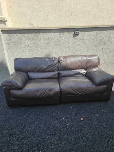 Italian Leather 3 seater and foot stool