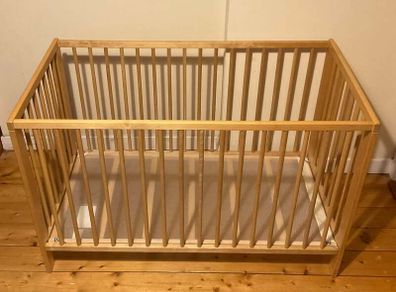 Large Wooden Baby Cot | Natural Wood Finish