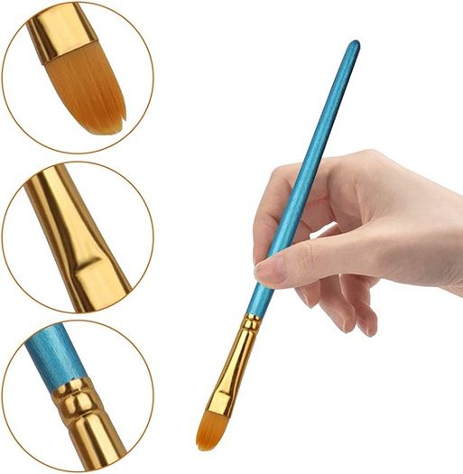 20 PCS Nylon Hair Paint Brushes Set for Acrylic Oil Watercolor Gouache Painting Face Paint Brushes for Children and Adults