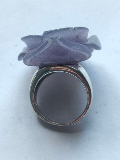 Lavender Jade Petal Sterling Silver Ring