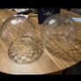 New Mindy Brown fine arts dark Brown chandelier new 2 clear cut glass shades and 2 pink glass shades Image 5