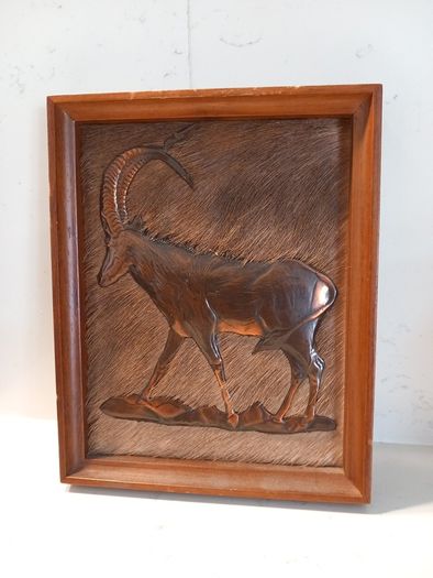 Vintage Dennis Thompson 1980 Copper Art 3D Sable Antelope in mahogany Frame / Pub Art / vintage Framed original / vintage oil  copper Wall Picture Hanging frame mirror  decor vintage painting canvas sea  Collectable hunters man cave