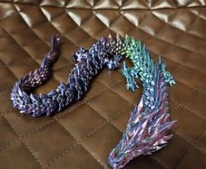 Large 3D Printed Articulated Crystal Dragon Toy
