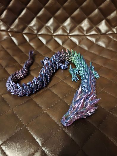 Large 3D Printed Articulated Crystal Dragon Toy