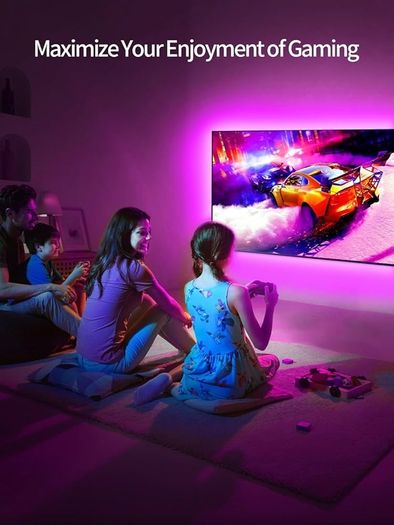 Backlight, 23ft Lights for 70-100 Inch, RGB With Remote, Music Sync Bluetooth APP Control Strip USB Powered for Bedroom/Gaming Room
