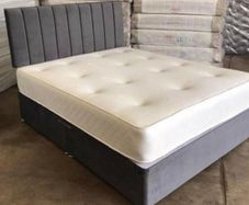 New Stylish Double 4ft, 4ft6, King 5ft And 6ft Superking Sizes Divan Beds Instock. Drawers And Optional Tufted Mattresses Available. Free Delivery