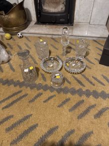 Lot of Glass, ashtrays, crystal, decanter