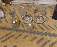 Lot of Glass, ashtrays, crystal, decanter