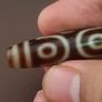 Antique 6 Eyes Himalayan Tibetan Agate Dzi Bead Amulet Pendant Image 2