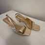 Gold Low Heel Sandals Label Size 43 (Fits EU 41) Image 4