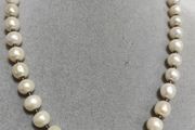 Sterling silver natural pearls necklace