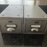 Vintage Pair Metal PILOT Filing Drawers Image 6