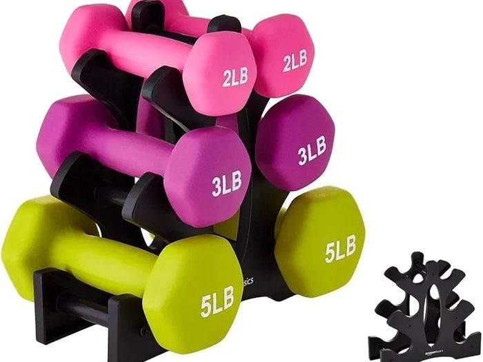 Dumbbell Stand 3 Tier- Dumbbell Rack Stand(Dumbbells Not Included), Dumbbell Rack Storage PP Triangular Dumbbell Weight Stand Storage Accessories for Home Gym Exercise