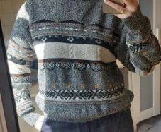 Unisex Vintage 80's style oversized knit sweater crew neck