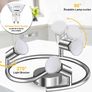 LED Ceiling Light Round Rotatable,3 Way Modern Ceiling Spotlight for Kitchen, Living Room and Bedroom, Complete with 3X 3.5W GU10 LED Light Bulbs (MULTIPLE COLOURS) Image 2