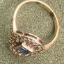 Gold Sapphire Diamonds Art Deco Ring Image 4