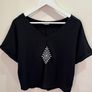 BIG DART Boho Style Black Top Size 8! Image 2