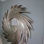 Large Silver Swirl Sunburst Wall Mirror Image 2