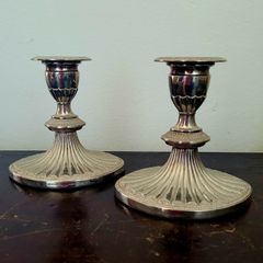 Vintage silver-plated petite candlesticks