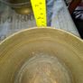 Antique Footed Brass Cachepot Planter features horizontal ribbing near the flared rim and subtle aged patina, Image 5