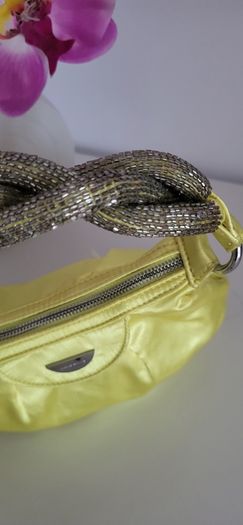 KAREN MILLEN Lime Pouchette with jewelled handle - Rrp 95 (New)