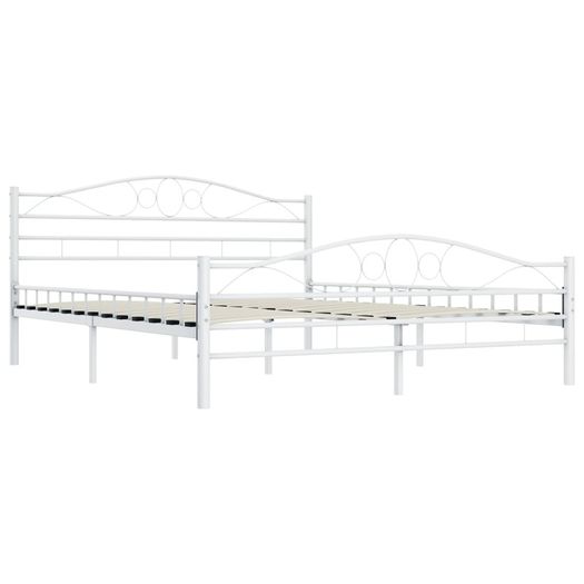 Bed Frame White Metal 180x200 cm