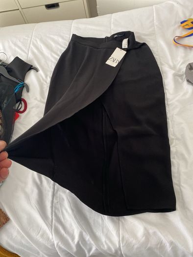 zara maxi skirt slitted new with tags