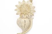 Vintage 925 Sterling Silver Filigree Flower Brooch