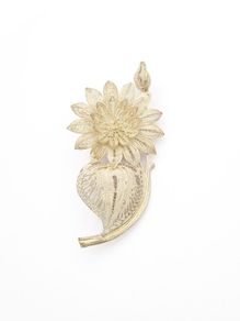Vintage 925 Sterling Silver Filigree Flower Brooch