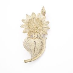 Vintage 925 Sterling Silver Filigree Flower Brooch