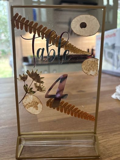 Pressed flower table numbers