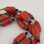 Antique Venetian Style Orange Trade Beads Necklace Image 8