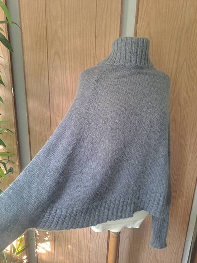 Made in Italy grey cape turtleneck jumper