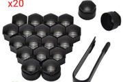20pcs Wheel Nut Bolt Cover Caps, Black For Audi Vw Bmw Mercedes, Universal 17mm