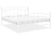 Bed Frame White Metal 200x200 cm