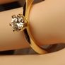Gold plated Sterling Silver Half Carat Moissanite Solitaire Ring Image 8