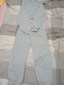 Blue crop top and trousers