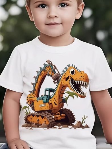 Dinosaur Excavator Element Print T -shirt