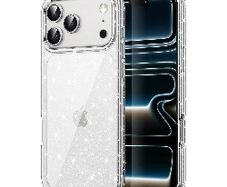 For Apple iPhone 17 Pro Max Terminator Axis Design Case Glitter Clear