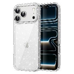 For Apple iPhone 17 Pro Max Terminator Axis Design Case Glitter Clear