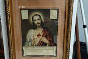 Vintage Sacred Heart Jesus Picture religious devotional item
