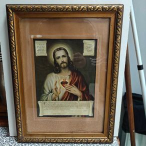 Vintage Sacred Heart Jesus Picture religious devotional item