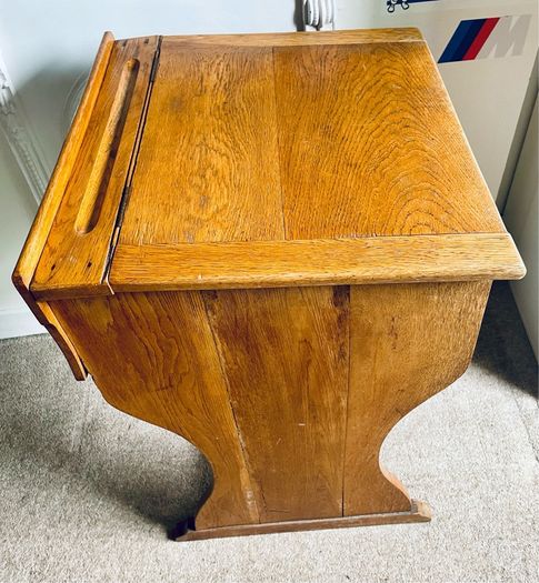 Antique Oak Childs School Desk with Lift-Top Storage