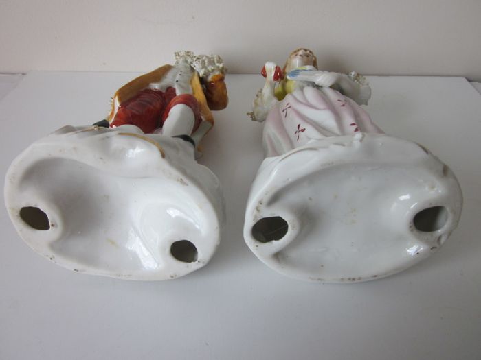 Vintage Porcelain Lace Couple Figurines