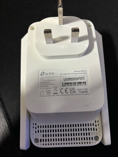 WiFi extender RE315 TP link AC1200