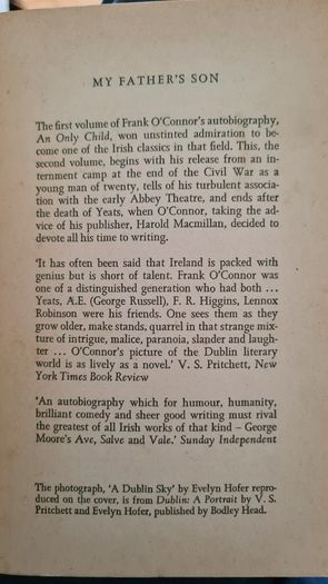 My Father's Son. By Frank O'connor. Paperback In Good Condition.