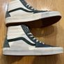 Vans Old Skool trainers in varsity canvas with blue suede Image 4
