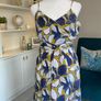 Whistles Ladies Dress in Navy, Yellow, and White with Thin Straps Size: UK 10 / EU 38 Image 8