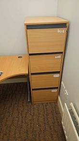 beech 4 drawer Lockable filling cabinet