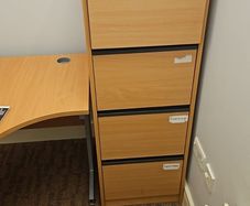 beech 4 drawer Lockable filling cabinet